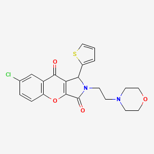 molecular formula C21H19ClN2O4S B2543863 7-Chloro-2-(2-morpholinoethyl)-1-(thiophen-2-yl)-1,2-dihydrochromeno[2,3-c]pyrrole-3,9-dione CAS No. 874397-61-2