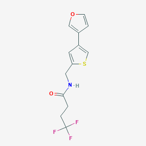 molecular formula C13H12F3NO2S B2543865 4,4,4-Trifluoro-N-[[4-(furan-3-yl)thiophen-2-yl]methyl]butanamide CAS No. 2380058-61-5