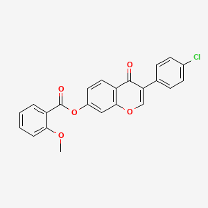 molecular formula C23H15ClO5 B2543868 3-(4-chlorophenyl)-4-oxo-4H-chromen-7-yl 2-methoxybenzoate CAS No. 637748-28-8