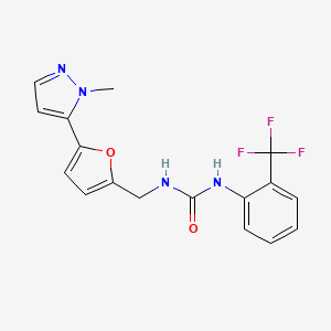 B2543875 1-[[5-(2-Methylpyrazol-3-yl)furan-2-yl]methyl]-3-[2-(trifluoromethyl)phenyl]urea CAS No. 2415492-25-8