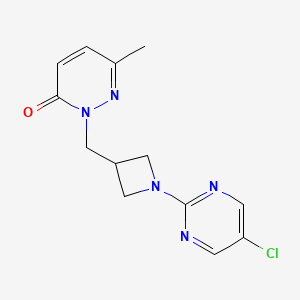 molecular formula C13H14ClN5O B2543876 2-{[1-(5-Chloropyrimidin-2-yl)azetidin-3-yl]methyl}-6-methyl-2,3-dihydropyridazin-3-one CAS No. 2202458-10-2