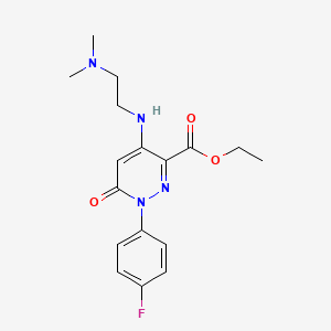molecular formula C17H21FN4O3 B2543953 Ethyl 4-((2-(dimethylamino)ethyl)amino)-1-(4-fluorophenyl)-6-oxo-1,6-dihydropyridazine-3-carboxylate CAS No. 922016-34-0