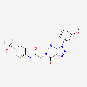 molecular formula C20H15F3N6O3 B2543965 2-(3-(3-methoxyphenyl)-7-oxo-3H-[1,2,3]triazolo[4,5-d]pyrimidin-6(7H)-yl)-N-(4-(trifluoromethyl)phenyl)acetamide CAS No. 847385-70-0