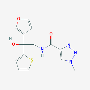 molecular formula C14H14N4O3S B2544019 N-(2-(furan-3-yl)-2-hydroxy-2-(thiophen-2-yl)ethyl)-1-methyl-1H-1,2,3-triazole-4-carboxamide CAS No. 2034634-52-9