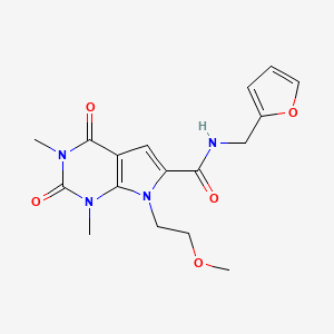molecular formula C17H20N4O5 B2544048 N-(furan-2-ylmethyl)-7-(2-methoxyethyl)-1,3-dimethyl-2,4-dioxo-2,3,4,7-tetrahydro-1H-pyrrolo[2,3-d]pyrimidine-6-carboxamide CAS No. 1021092-19-2