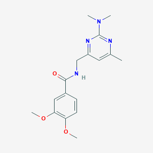 molecular formula C17H22N4O3 B2544054 N-((2-(dimethylamino)-6-methylpyrimidin-4-yl)methyl)-3,4-dimethoxybenzamide CAS No. 1797721-19-7