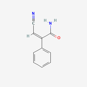 molecular formula C10H8N2O B2544073 (2Z)-3-Cyano-2-phenylprop-2-enamide CAS No. 302966-88-7