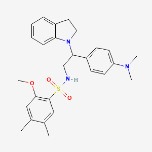 N-(2-(4-(dimethylamino)phenyl)-2-(indolin-1-yl)ethyl)-2-methoxy-4,5-dimethylbenzenesulfonamide