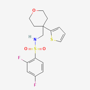 2,4-difluoro-N-((4-(thiophen-2-yl)tetrahydro-2H-pyran-4-yl)methyl)benzenesulfonamide