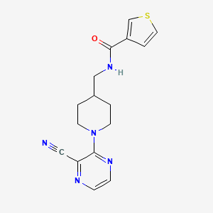 N-((1-(3-cyanopyrazin-2-yl)piperidin-4-yl)methyl)thiophene-3-carboxamide