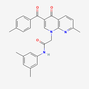 molecular formula C27H25N3O3 B2544131 N-(3,5-dimethylphenyl)-2-[7-methyl-3-(4-methylbenzoyl)-4-oxo-1,4-dihydro-1,8-naphthyridin-1-yl]acetamide CAS No. 894907-31-4