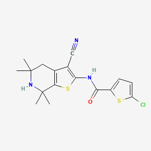 5-chloro-N-(3-cyano-5,5,7,7-tetramethyl-4,6-dihydrothieno[2,3-c]pyridin-2-yl)thiophene-2-carboxamide