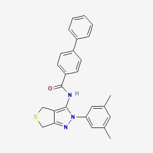 N-(2-(3,5-dimethylphenyl)-4,6-dihydro-2H-thieno[3,4-c]pyrazol-3-yl)-[1,1'-biphenyl]-4-carboxamide