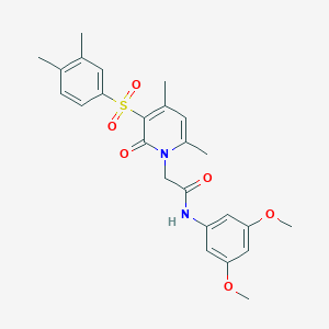 molecular formula C25H28N2O6S B2544162 N-(3,5-dimethoxyphenyl)-2-[3-(3,4-dimethylbenzenesulfonyl)-4,6-dimethyl-2-oxo-1,2-dihydropyridin-1-yl]acetamide CAS No. 1189715-24-9