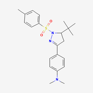 molecular formula C22H29N3O2S B2544192 4-(5-(tert-butyl)-1-tosyl-4,5-dihydro-1H-pyrazol-3-yl)-N,N-dimethylaniline CAS No. 1788589-84-3