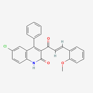 (E)-6-chloro-3-(3-(2-methoxyphenyl)acryloyl)-4-phenylquinolin-2(1H)-one