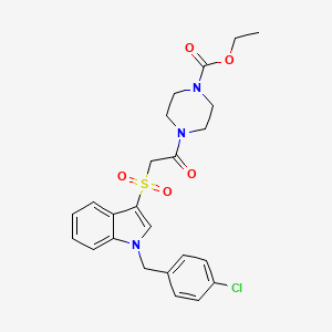 ethyl 4-(2-((1-(4-chlorobenzyl)-1H-indol-3-yl)sulfonyl)acetyl)piperazine-1-carboxylate