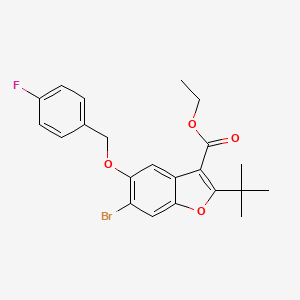 Ethyl 6-bromo-2-tert-butyl-5-[(4-fluorophenyl)methoxy]-1-benzofuran-3-carboxylate
