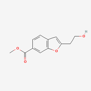 molecular formula C12H12O4 B2544248 Methyl 2-(2-hydroxyethyl)-1-benzofuran-6-carboxylate CAS No. 249758-23-4