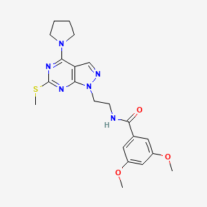 3,5-dimethoxy-N-(2-(6-(methylthio)-4-(pyrrolidin-1-yl)-1H-pyrazolo[3,4-d]pyrimidin-1-yl)ethyl)benzamide