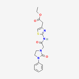 Ethyl 2-(2-(2-(2-oxo-3-phenylimidazolidin-1-yl)acetamido)thiazol-4-yl)acetate