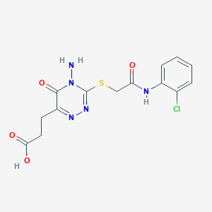 3-(4-Amino-3-((2-((2-chlorophenyl)amino)-2-oxoethyl)thio)-5-oxo-4,5-dihydro-1,2,4-triazin-6-yl)propanoic acid
