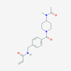 N-[[4-[4-[Acetyl(methyl)amino]piperidine-1-carbonyl]phenyl]methyl]prop-2-enamide