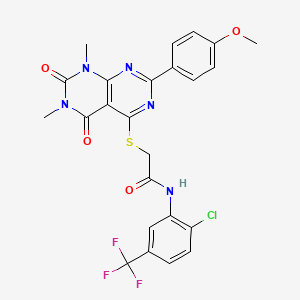 N-(2-chloro-5-(trifluoromethyl)phenyl)-2-((2-(4-methoxyphenyl)-6,8-dimethyl-5,7-dioxo-5,6,7,8-tetrahydropyrimido[4,5-d]pyrimidin-4-yl)thio)acetamide