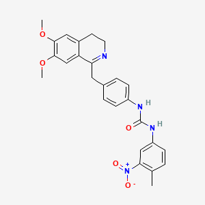 1-[4-[(6,7-Dimethoxy-3,4-dihydroisoquinolin-1-yl)methyl]phenyl]-3-(4-methyl-3-nitrophenyl)urea