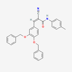 (Z)-3-[3,4-Bis(phenylmethoxy)phenyl]-2-cyano-N-(4-methylphenyl)prop-2-enamide