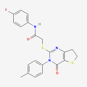 N-(4-fluorophenyl)-2-((4-oxo-3-(p-tolyl)-3,4,6,7-tetrahydrothieno[3,2-d]pyrimidin-2-yl)thio)acetamide
