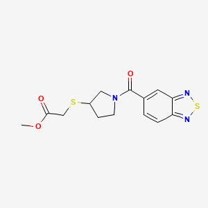 Methyl 2-((1-(benzo[c][1,2,5]thiadiazole-5-carbonyl)pyrrolidin-3-yl)thio)acetate