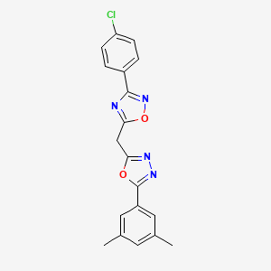 3-(4-Chlorophenyl)-5-((5-(3,5-dimethylphenyl)-1,3,4-oxadiazol-2-yl)methyl)-1,2,4-oxadiazole