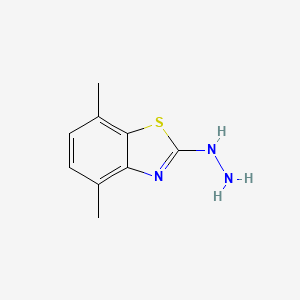 molecular formula C9H11N3S B2544302 2-Hydrazino-4,7-dimethyl-1,3-benzothiazole CAS No. 80945-73-9