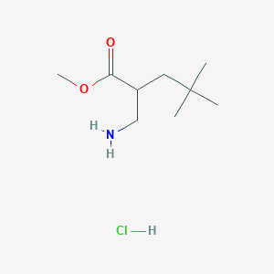 molecular formula C9H20ClNO2 B2544307 Methyl 2-(aminomethyl)-4,4-dimethylpentanoate;hydrochloride CAS No. 2243506-04-7