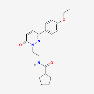 molecular formula C20H25N3O3 B2544314 N-(2-(3-(4-ethoxyphenyl)-6-oxopyridazin-1(6H)-yl)ethyl)cyclopentanecarboxamide CAS No. 921533-28-0
