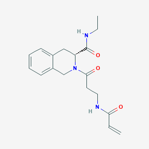 molecular formula C18H23N3O3 B2544318 (3R)-N-Ethyl-2-[3-(prop-2-enoylamino)propanoyl]-3,4-dihydro-1H-isoquinoline-3-carboxamide CAS No. 2201937-29-1