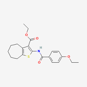 molecular formula C21H25NO4S B2544328 ethyl 2-(4-ethoxybenzamido)-4H,5H,6H,7H,8H-cyclohepta[b]thiophene-3-carboxylate CAS No. 397290-61-8