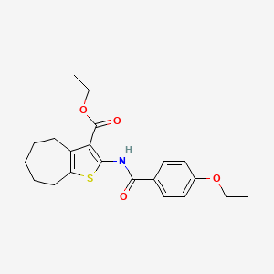 molecular formula C21H25NO4S B2544328 ethyl 2-(4-ethoxybenzamido)-5,6,7,8-tetrahydro-4H-cyclohepta[b]thiophene-3-carboxylate CAS No. 397290-61-8
