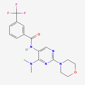 molecular formula C18H20F3N5O2 B2544330 N-(4-(dimethylamino)-2-morpholinopyrimidin-5-yl)-3-(trifluoromethyl)benzamide CAS No. 1797253-64-5