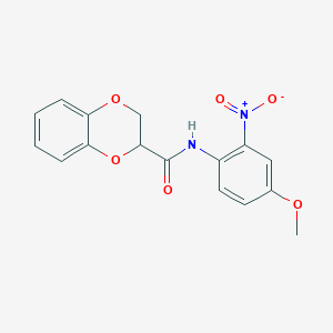 molecular formula C16H14N2O6 B2544334 N-(4-methoxy-2-nitrophenyl)-2,3-dihydro-1,4-benzodioxine-2-carboxamide CAS No. 681169-96-0