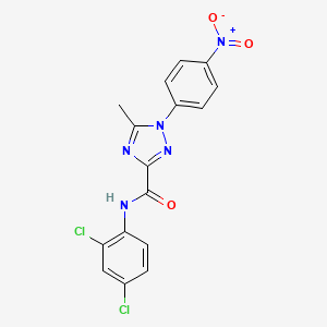 molecular formula C16H11Cl2N5O3 B2544335 N-(2,4-dichlorophenyl)-5-methyl-1-(4-nitrophenyl)-1H-1,2,4-triazole-3-carboxamide CAS No. 306977-09-3
