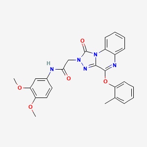 molecular formula C26H23N5O5 B2544337 N-(3,4-二甲氧基苯基)-2-(1-氧代-4-(邻甲苯氧基)-[1,2,4]三唑并[4,3-a]喹喔啉-2(1H)-基)乙酰胺 CAS No. 1190011-68-7