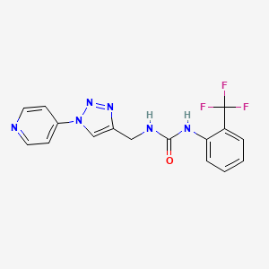 molecular formula C16H13F3N6O B2544338 1-((1-(pyridin-4-yl)-1H-1,2,3-triazol-4-yl)methyl)-3-(2-(trifluoromethyl)phenyl)urea CAS No. 2034380-87-3