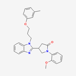 molecular formula C28H29N3O3 B2544339 1-(2-methoxyphenyl)-4-(1-(3-(m-tolyloxy)propyl)-1H-benzo[d]imidazol-2-yl)pyrrolidin-2-one CAS No. 877809-35-3