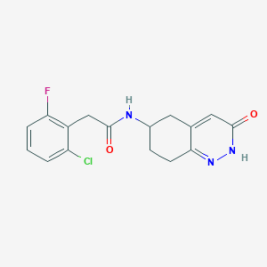 molecular formula C16H15ClFN3O2 B2544343 2-(2-chloro-6-fluorophenyl)-N-(3-oxo-2,3,5,6,7,8-hexahydrocinnolin-6-yl)acetamide CAS No. 1903845-13-5