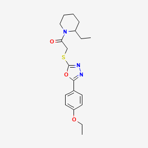 molecular formula C19H25N3O3S B2544348 2-((5-(4-乙氧基苯基)-1,3,4-恶二唑-2-基)硫代)-1-(2-乙基哌啶-1-基)乙酮 CAS No. 850937-12-1