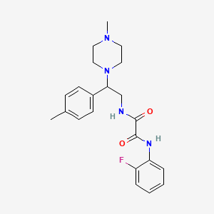 molecular formula C22H27FN4O2 B2544352 N1-(2-fluorophenyl)-N2-(2-(4-methylpiperazin-1-yl)-2-(p-tolyl)ethyl)oxalamide CAS No. 898432-46-7