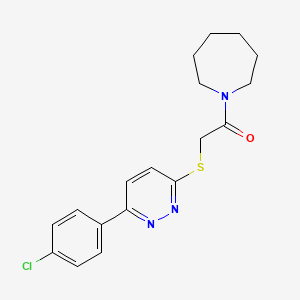 molecular formula C18H20ClN3OS B2544356 1-(Azepan-1-yl)-2-[6-(4-chlorophenyl)pyridazin-3-yl]sulfanylethanone CAS No. 872688-65-8