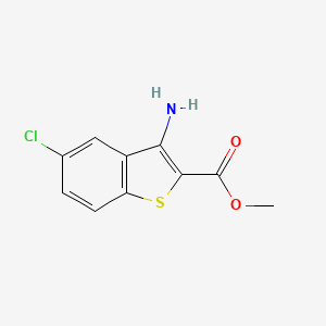 molecular formula C10H8ClNO2S B2544357 Methyl 3-amino-5-chlorobenzo[b]thiophene-2-carboxylate CAS No. 1026241-99-5
